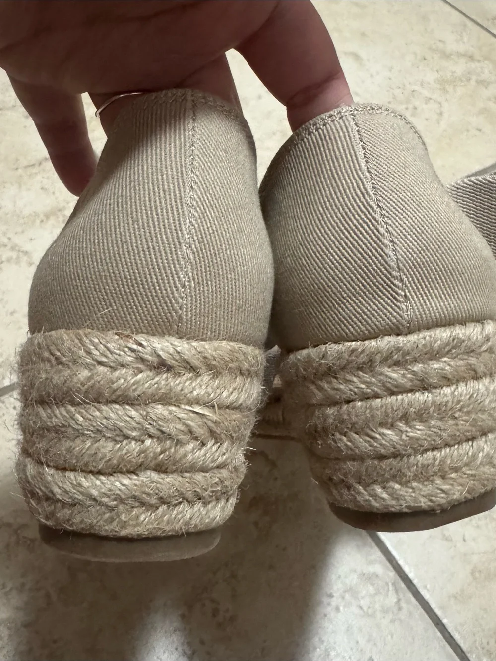 Life Stride Taupe Espadrille Wedge Sandals with Crisscross Elastic Straps